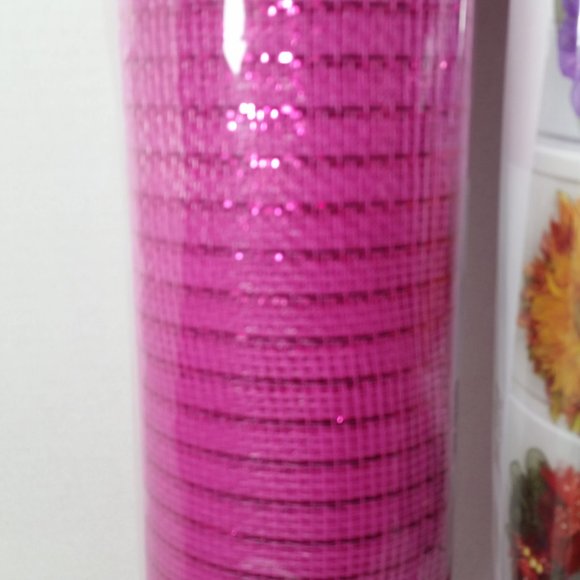 Pink Deco Mesh 21" Wreaths Crafts 3 Rolls - Picture 3 of 8